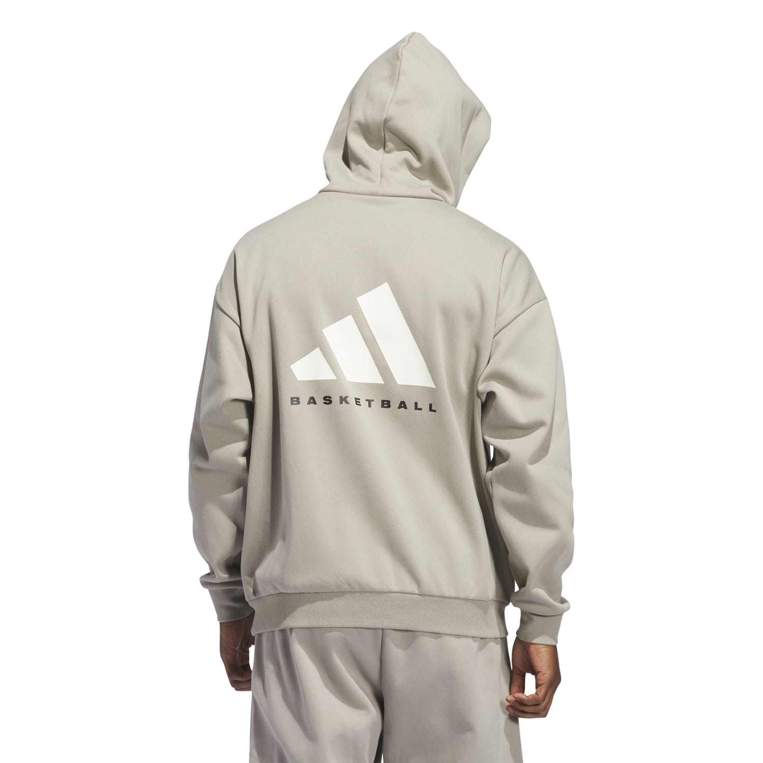 Adidas Unisex Basketball Fleece Hoodie Putty Beige JC7846 Secondary image