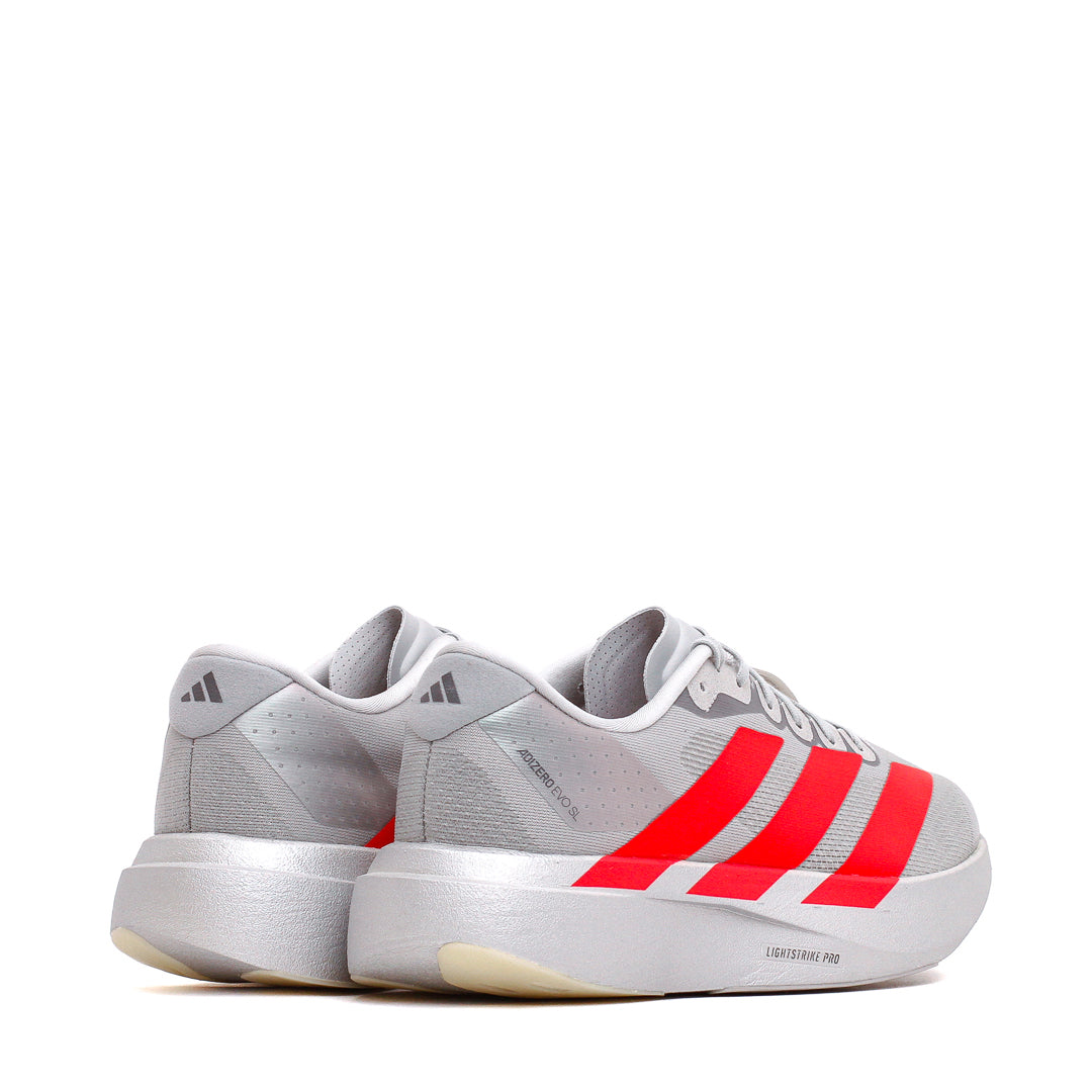 Adidas Women Adizero EVO SL Silver Metallic Lucid Red KI3383 - FOOTWEAR - Canada