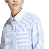 Adidas Women ESS Shirt Dress White Blue IC5296 - TOPS - Canada