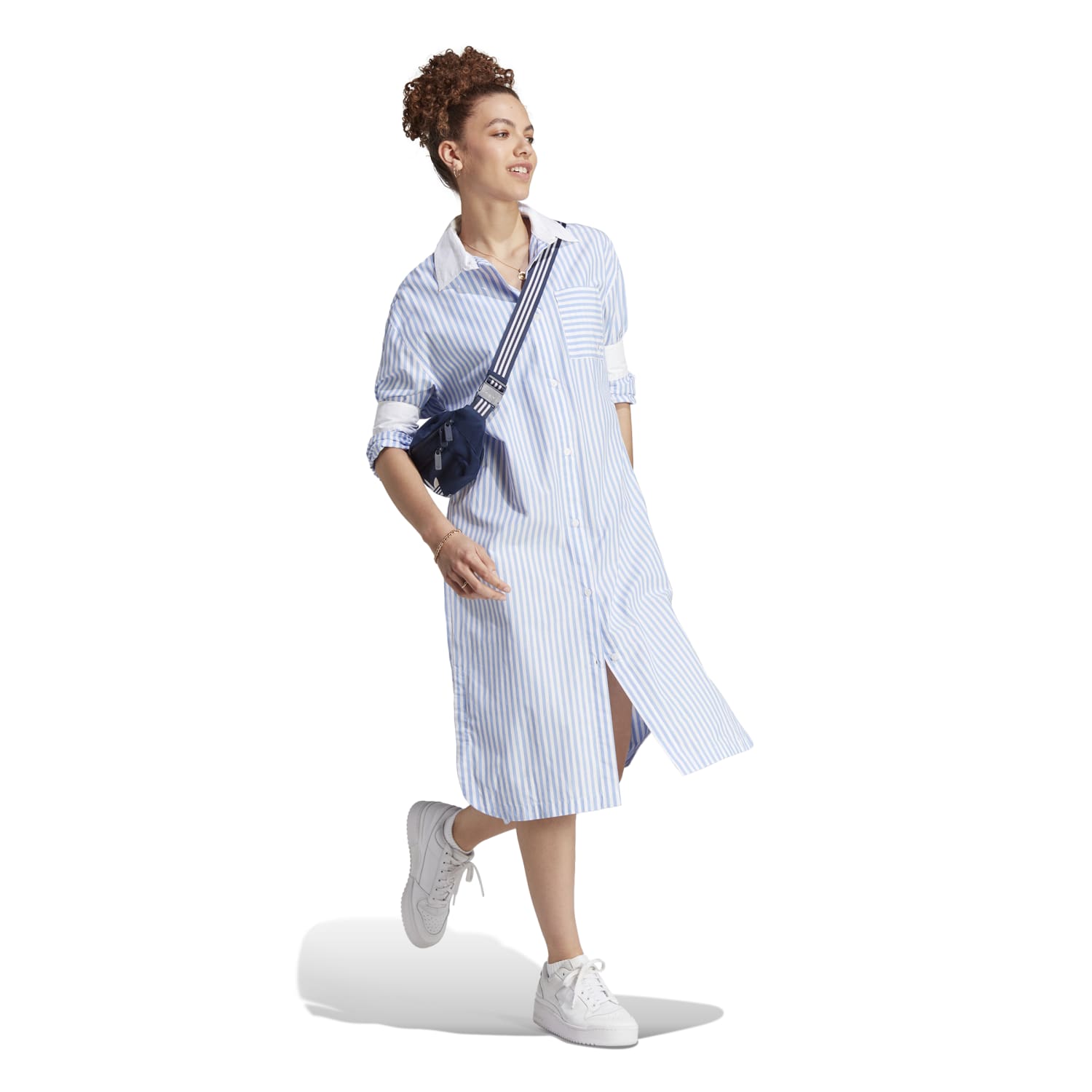 Adidas Women ESS Shirt Dress White Blue IC5296 - TOPS - Canada