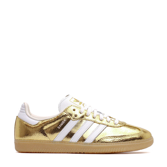 Adidas Women Samba OG Gold Metallic Cracked Leather KI5719 - FOOTWEAR - Canada