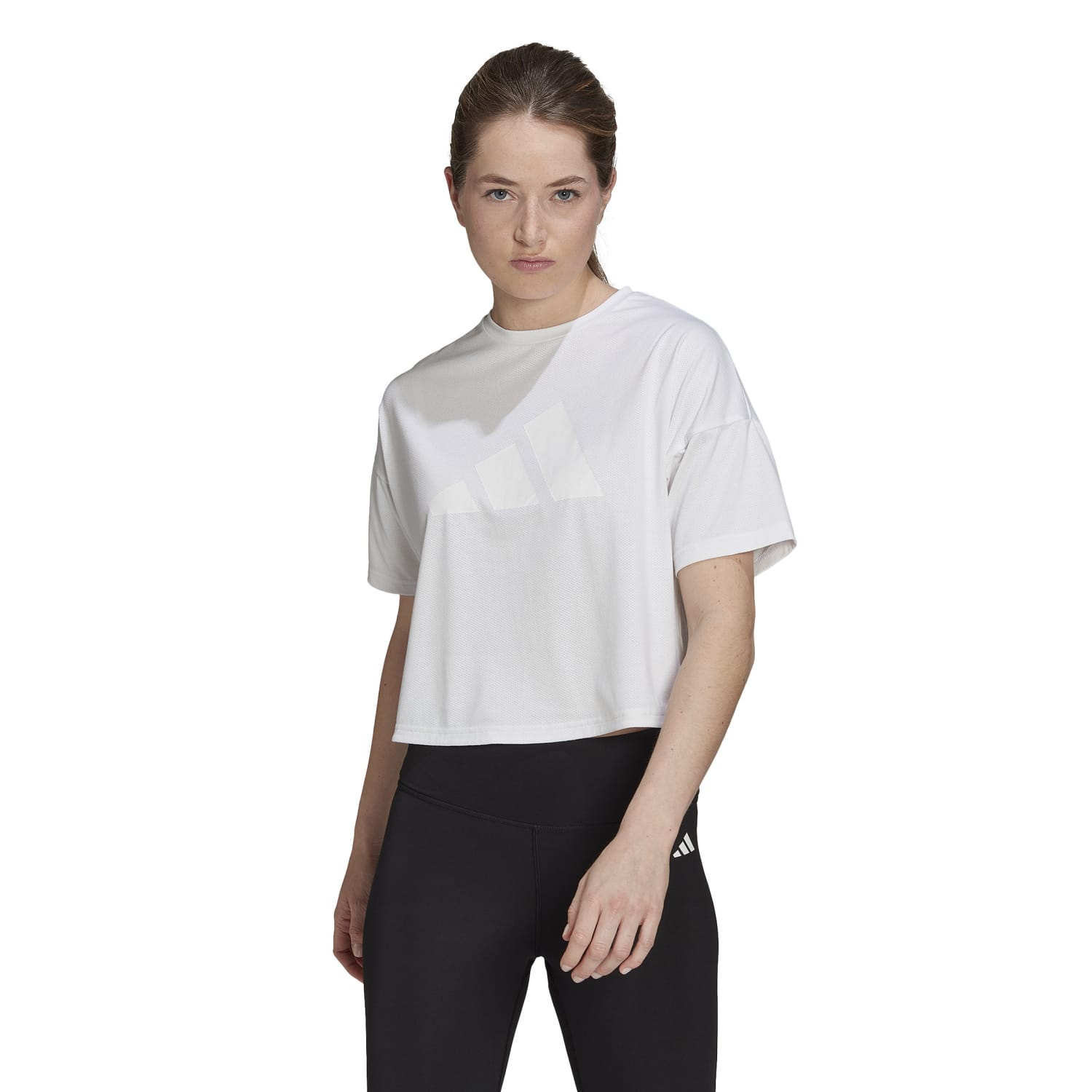 Adidas Women Train Icons 3 Bar Logo Tee White HK6965 Secondary image