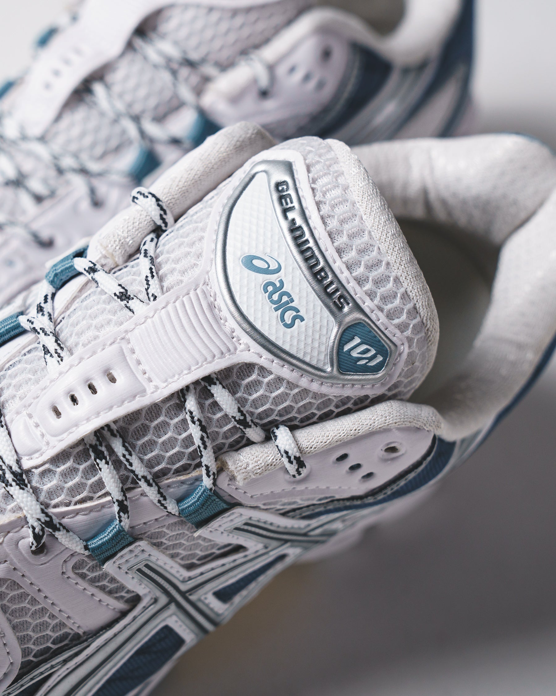 Asics Men Gel-Nimbus 10.1 White Slate Blue 1203A543-110 - FOOTWEAR - Canada