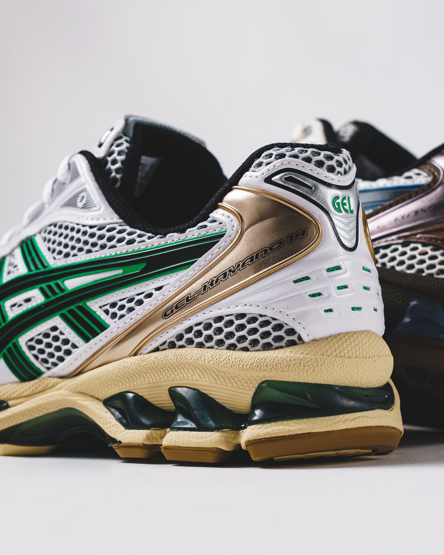 Asics Unisex Gel-Kayano 14 White Hinoki Beige 1203A740-103 - FOOTWEAR - Canada