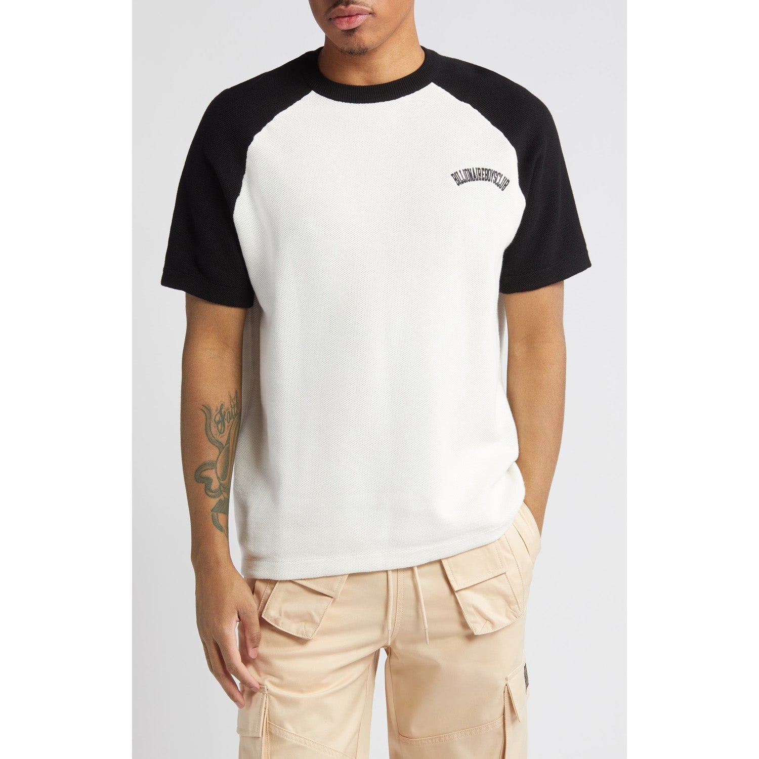 Billionaire Boys Club Men BB Moonshot Raglan Sleeve Tees White Black Secondary image
