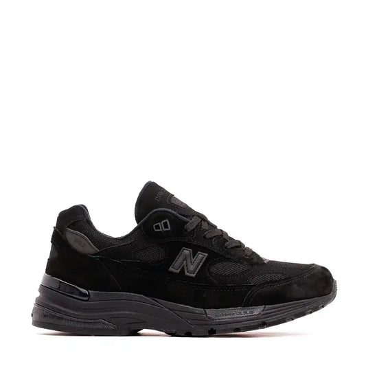 Black New Balance 992 running shoe.