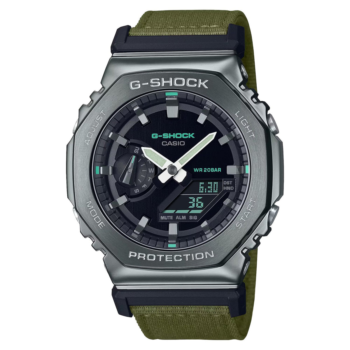Casio GShock 2100 Green Fabric Strap GM2100CB3A