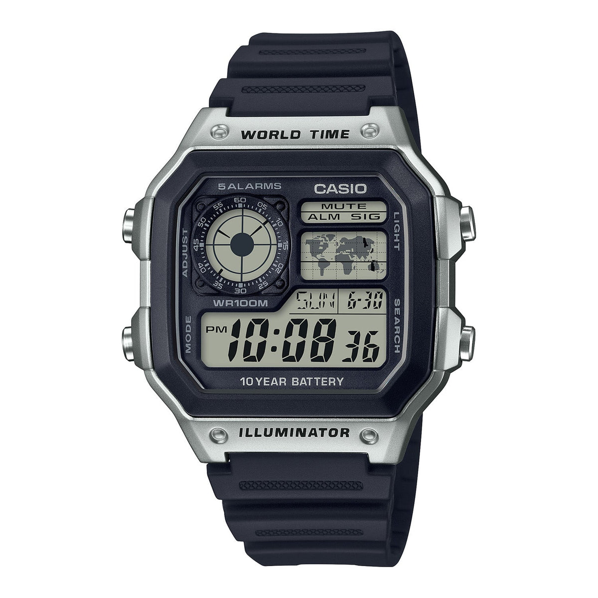 Casio Illuminator Black Silver AE1200WH-1C - ACCESSORIES - Canada Main image