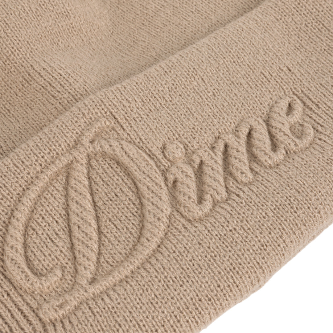Dime Cursive Fold Beanie Tan Secondary image