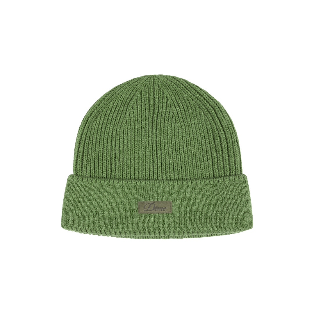 Dime Cursive Rib Beanie Khaki Green - HEADWEAR - Canada