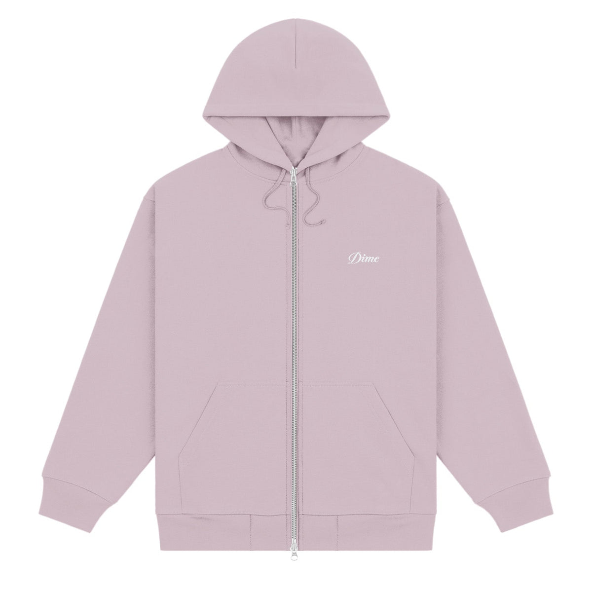 Dime Cursive Small Logo Zip Hoodie Mauve - SWEATERS - Canada