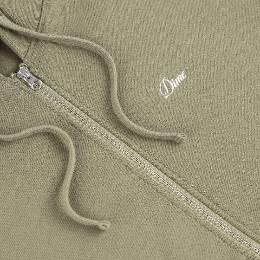 Dime Cursive Zip Hoodie Army Green Secondary image