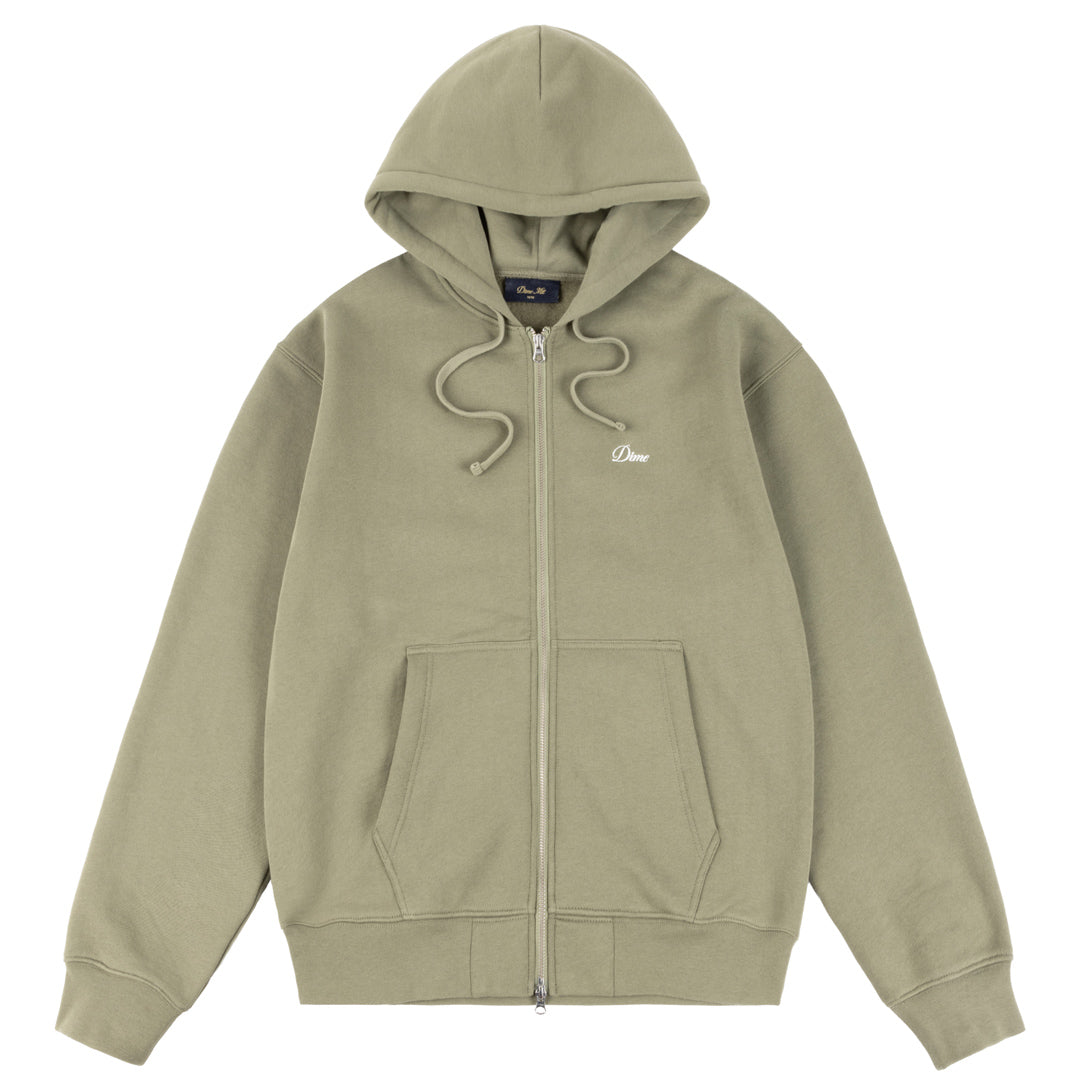 Dime Cursive Zip Hoodie Army Green SWEATERS Canada Main image
