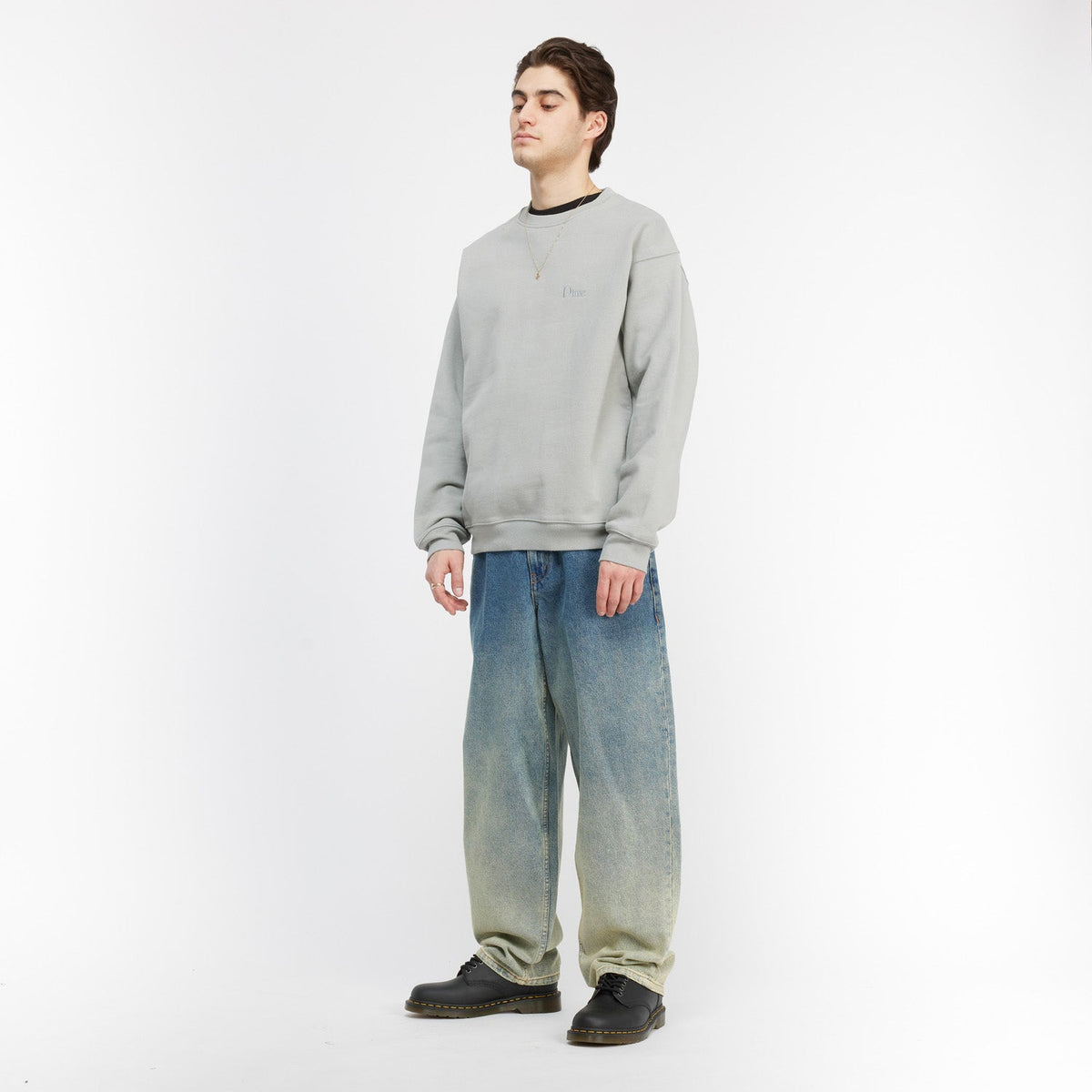 Dime Men Classic Small Logo Crewneck Gravel - SWEATERS - Canada
