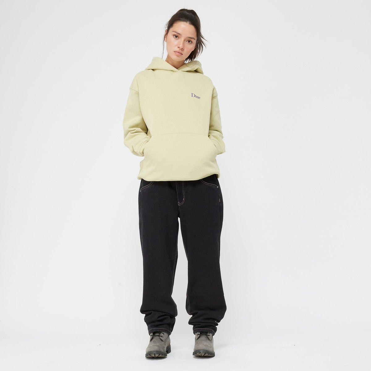 Dime Men Classic Small Logo Hoodie Light Moss - SWEATERS - Canada