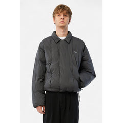 Dime Pleated Puffer Charcoal - OUTERWEAR - Canada