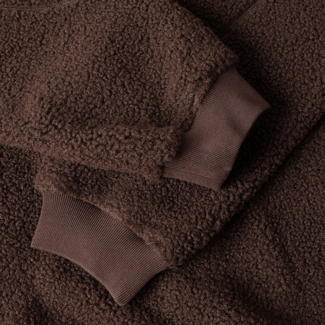 Dime Polar Fleece Sherpa Zip Brown - TOPS - Canada