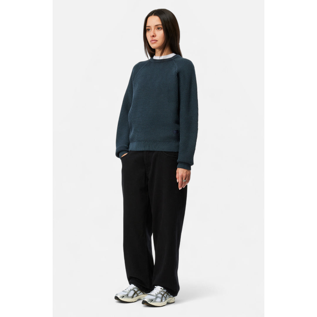 Dime Wave Knit Sweater Navy - SWEATERS - Canada