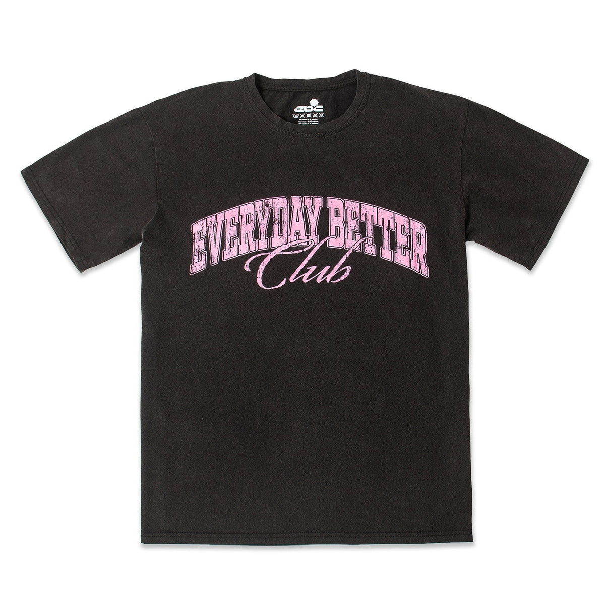 Everyday Better Club ’Club Classic’ Scripted T-Shirt Black Pink - T-SHIRTS - Canada