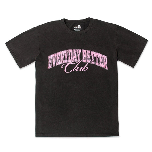 Everyday Better Club ’Club Classic’ Scripted T-Shirt Black Pink - T-SHIRTS - Canada
