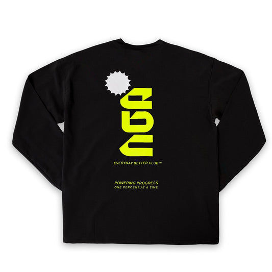 Everyday Better Club Performance Longsleeve Black Neon - T-SHIRTS - Canada