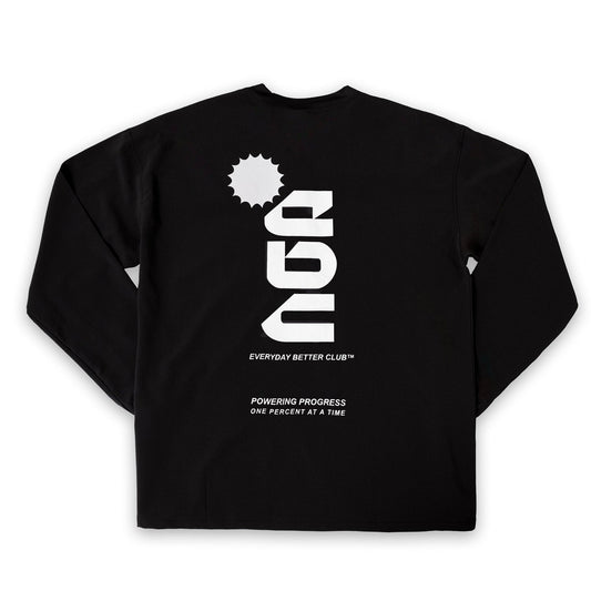 Everyday Better Club Performance Longsleeve Black White - T-SHIRTS - Canada