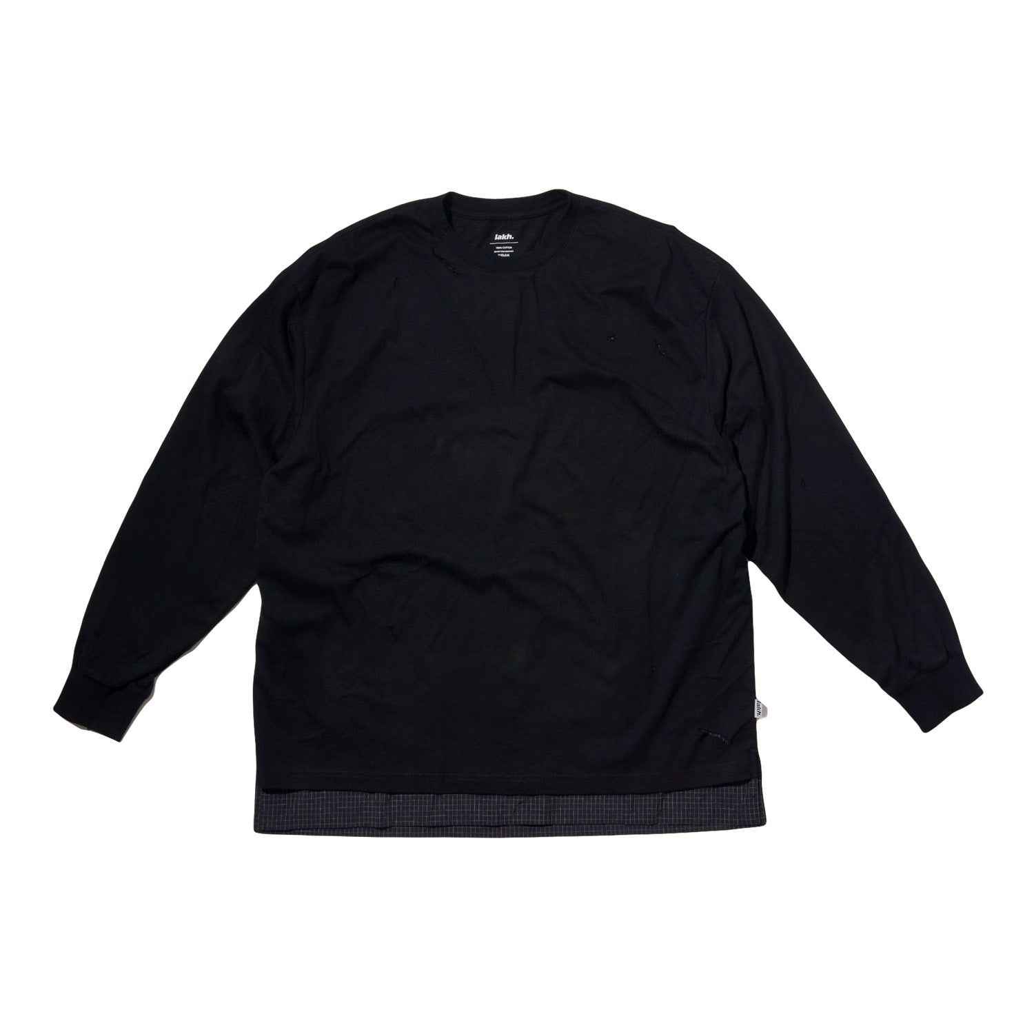 LAKH Distressed Patch Layering Tee Black - T-SHIRTS - Canada