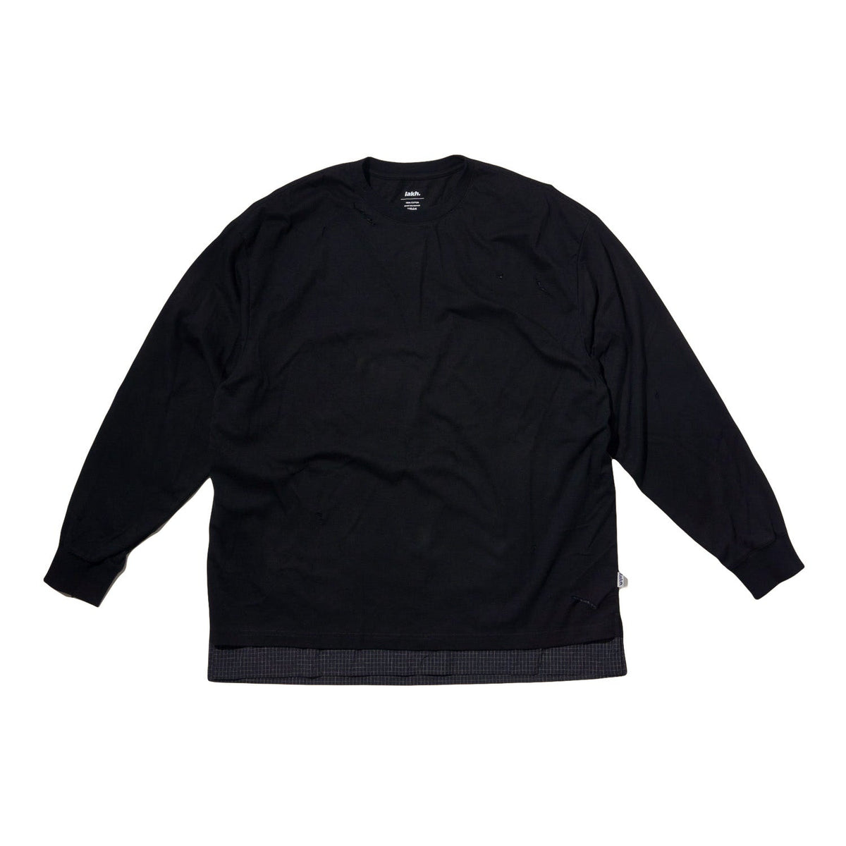 LAKH Distressed Patch Layering Tee Black - T-SHIRTS - Canada