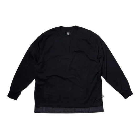 LAKH Distressed Patch Layering Tee Black - T-SHIRTS - Canada