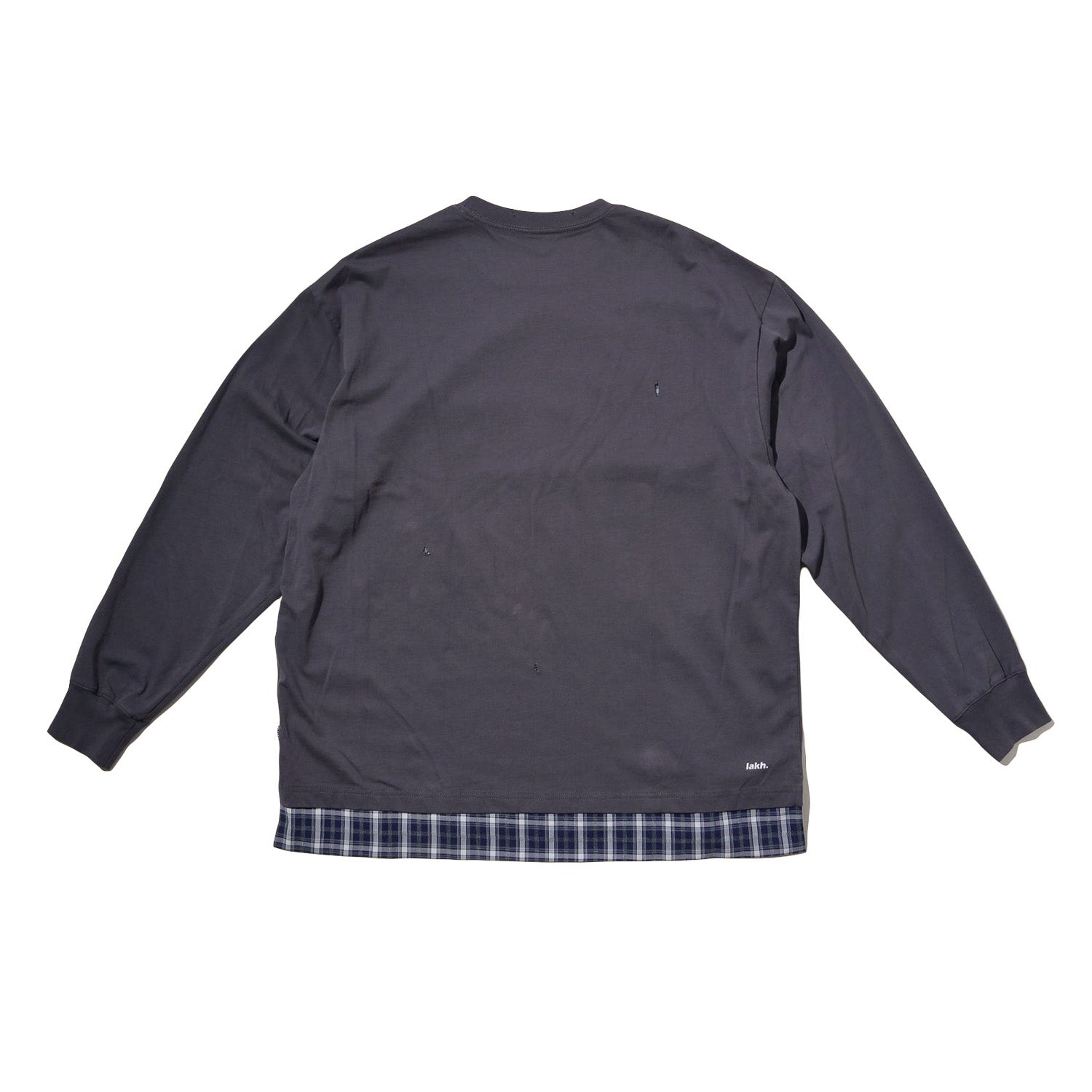 LAKH Distressed Patch Layering Tee DK Grey - T-SHIRTS - Canada