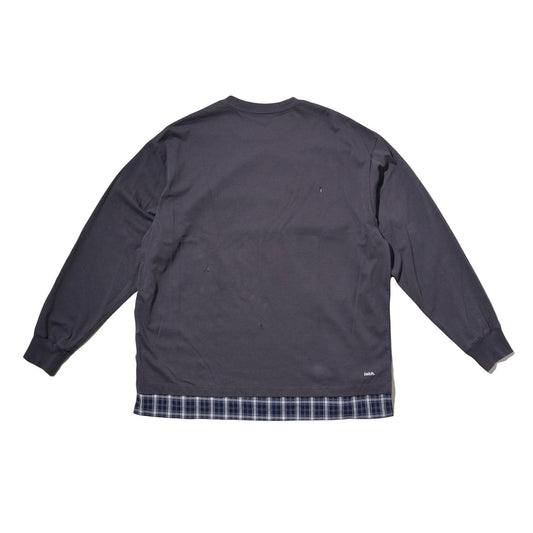 LAKH Distressed Patch Layering Tee DK Grey - T-SHIRTS - Canada