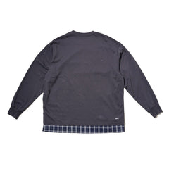 LAKH Distressed Patch Layering Tee DK Grey - T-SHIRTS - Canada