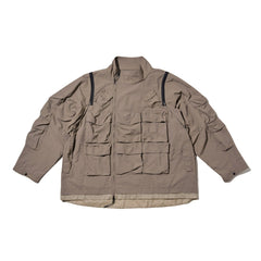 LAKH Double-way Detachable Vest Jacket Kahki - TOPS - Canada