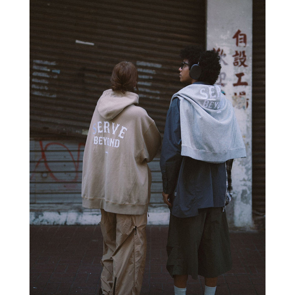 LAKH Embroidery Hooded Sweatshirt Ash - SWEATERS - Canada