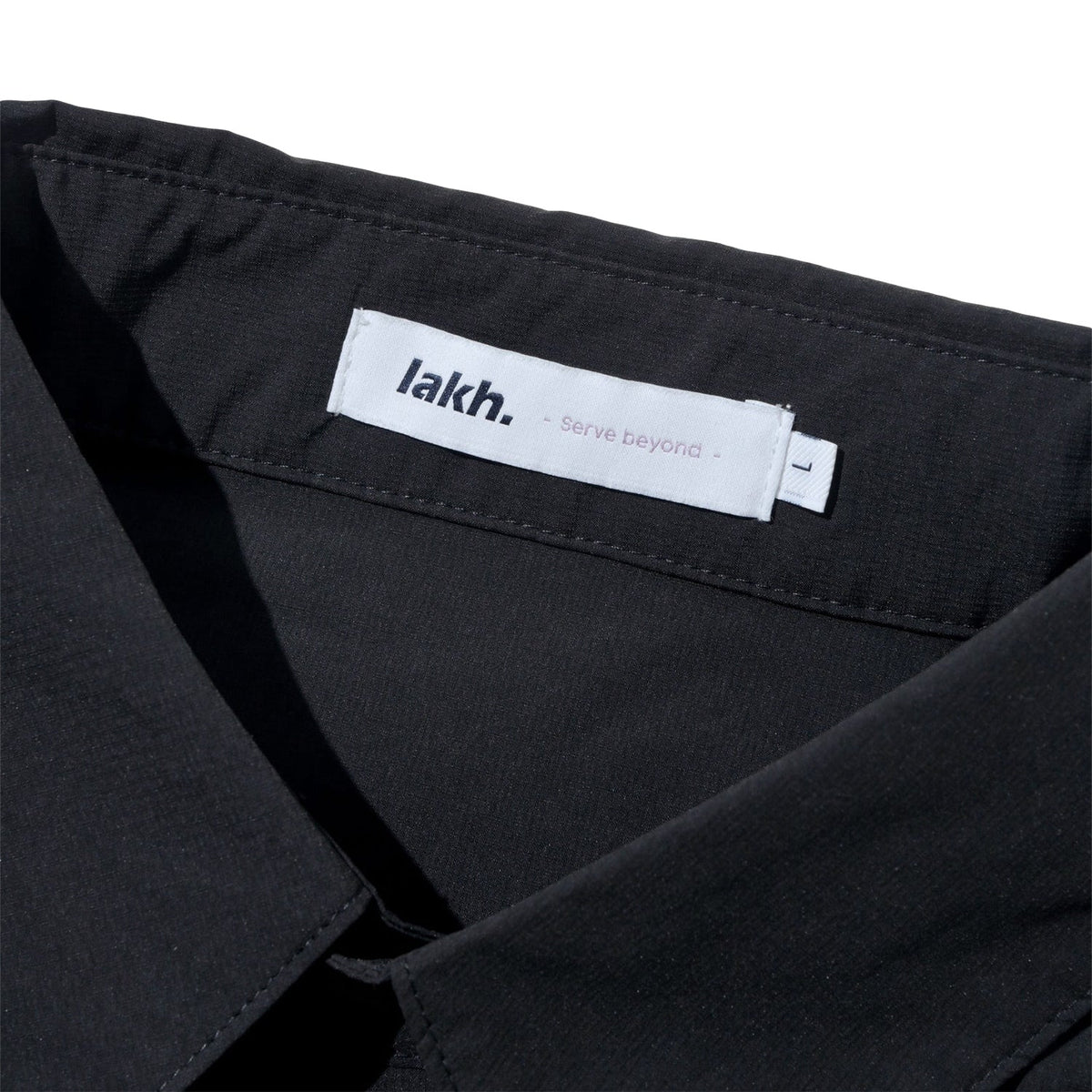 LAKH Paneled Patchwork Long Shirt Black - TOPS - Canada