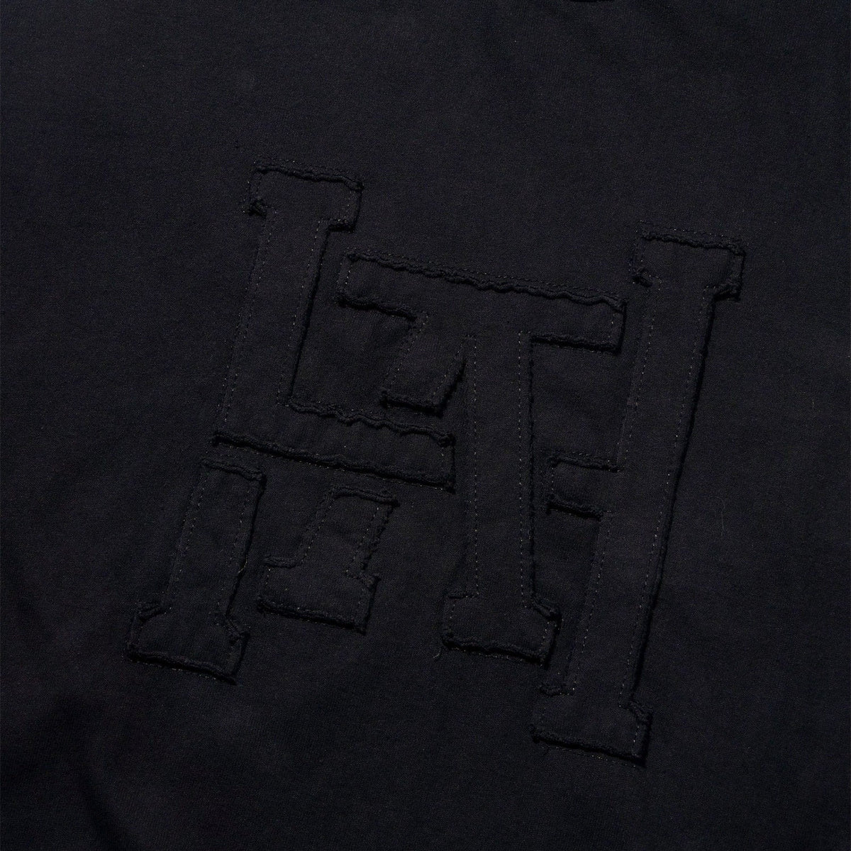 LAKH Patchwork Logo Half Sleeve Tee Black - T-SHIRTS - Canada