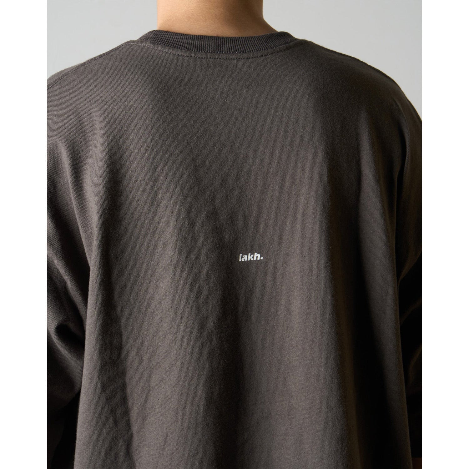 LAKH Patchwork Logo Half Sleeve Tee Grey - T-SHIRTS - Canada