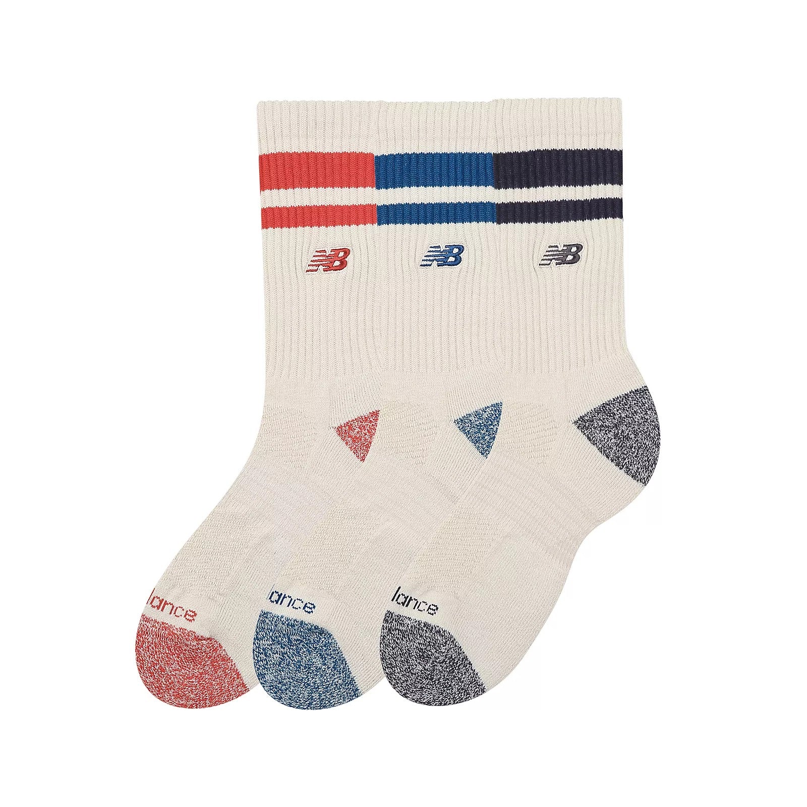 New Balance Active Premium Stripe Crew Socks 3 Pack Multi Secondary image
