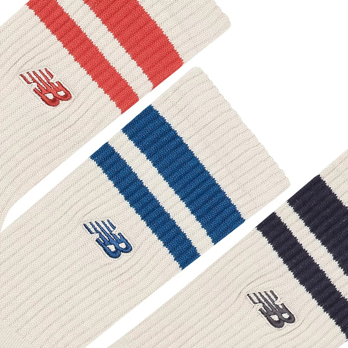 New Balance Active Premium Stripe Crew Socks 3 Pack Multi