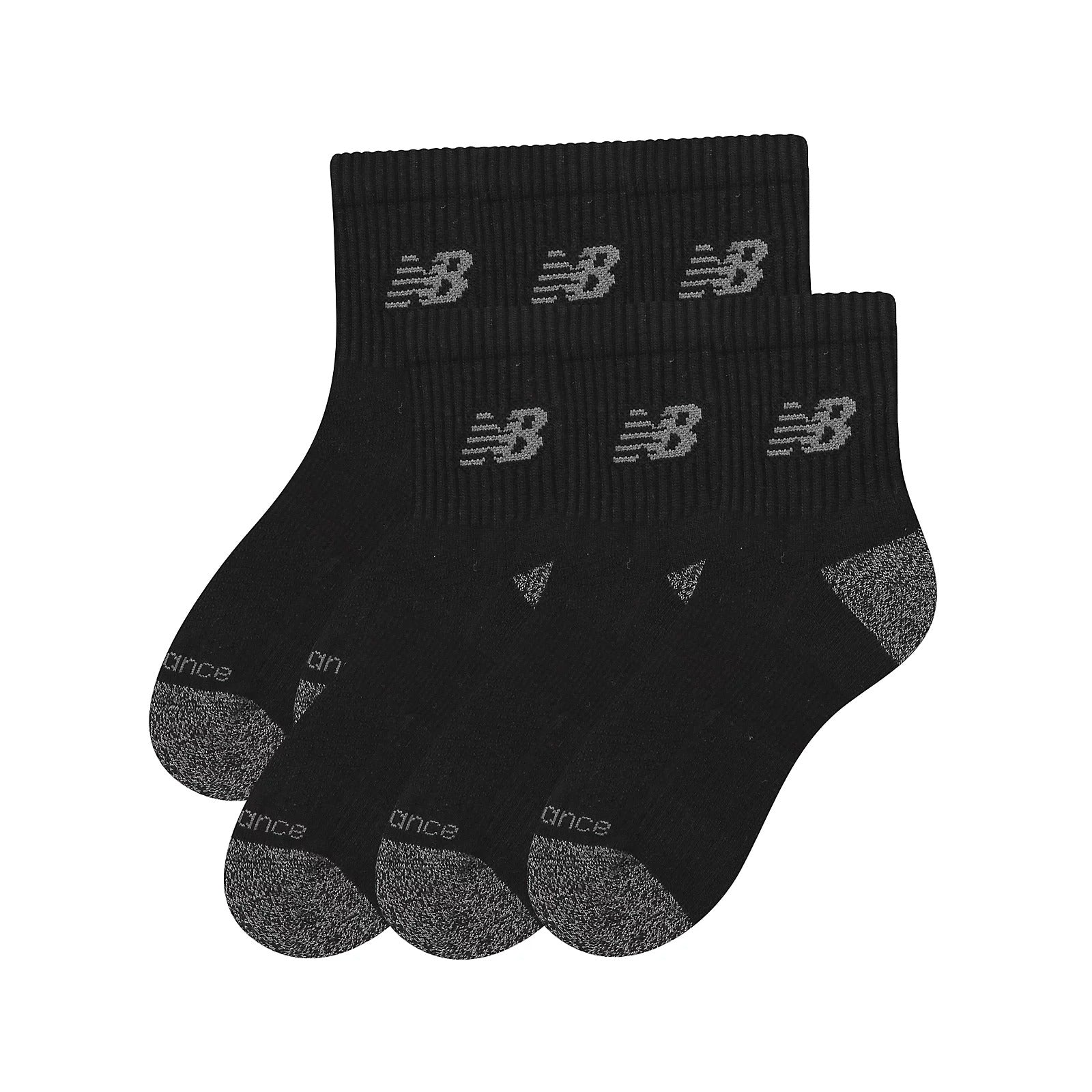 New Balance Active QTR Socks 6 Pack Black Secondary image
