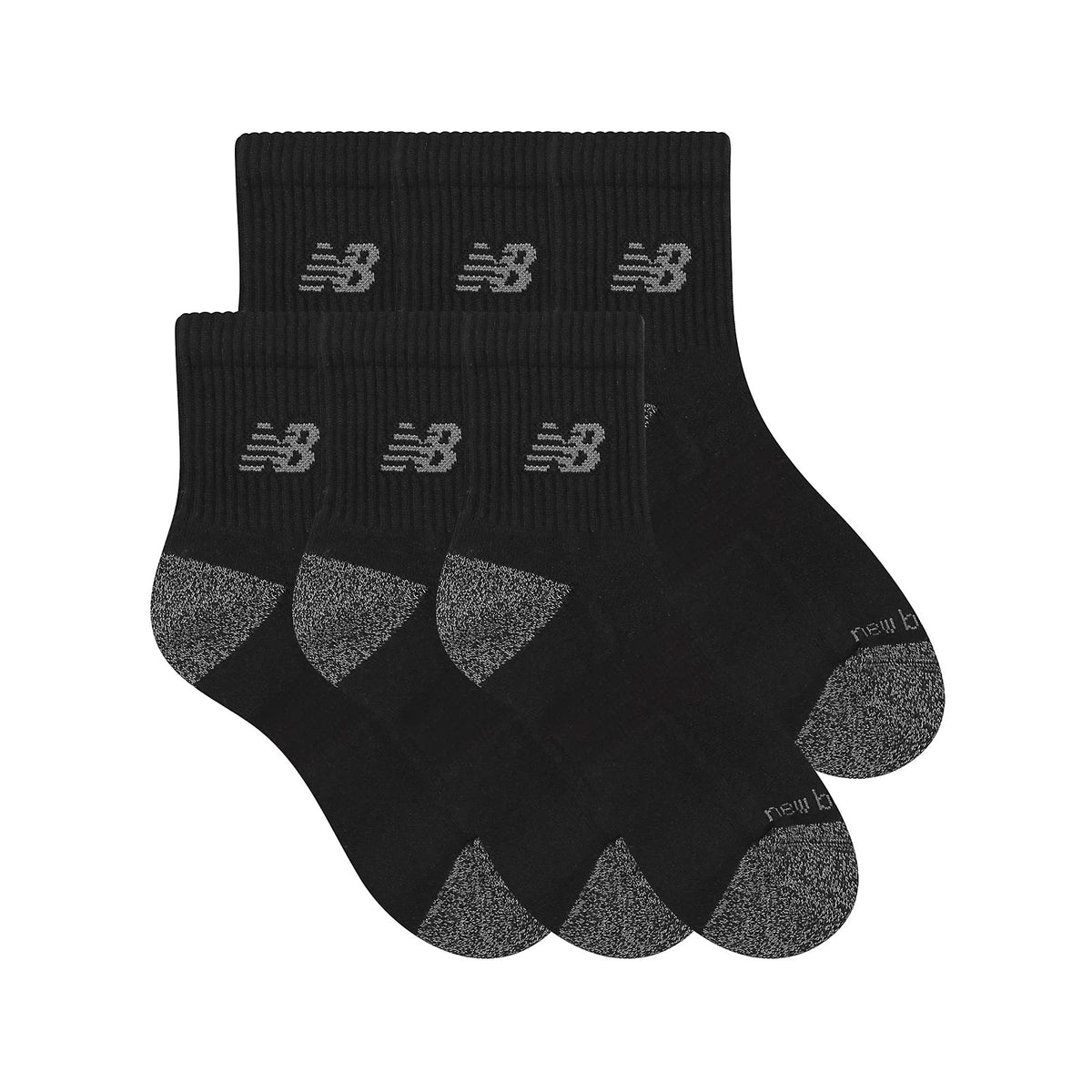 New Balance Active QTR Socks 6 Pack Black