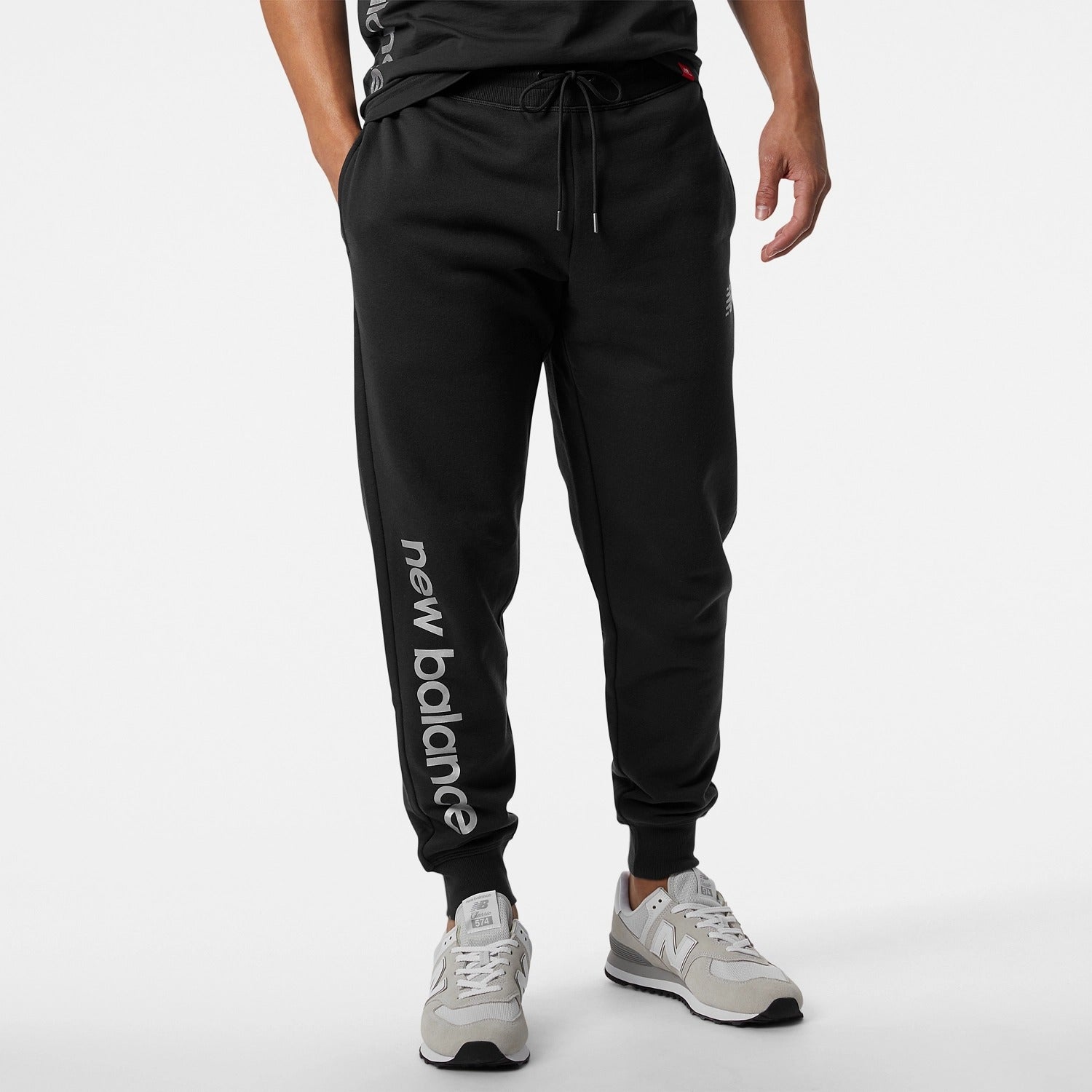 New Balance Men Essentials Metallic Sweatpant Black MP13590-BLK - BOTTOMS - Canada