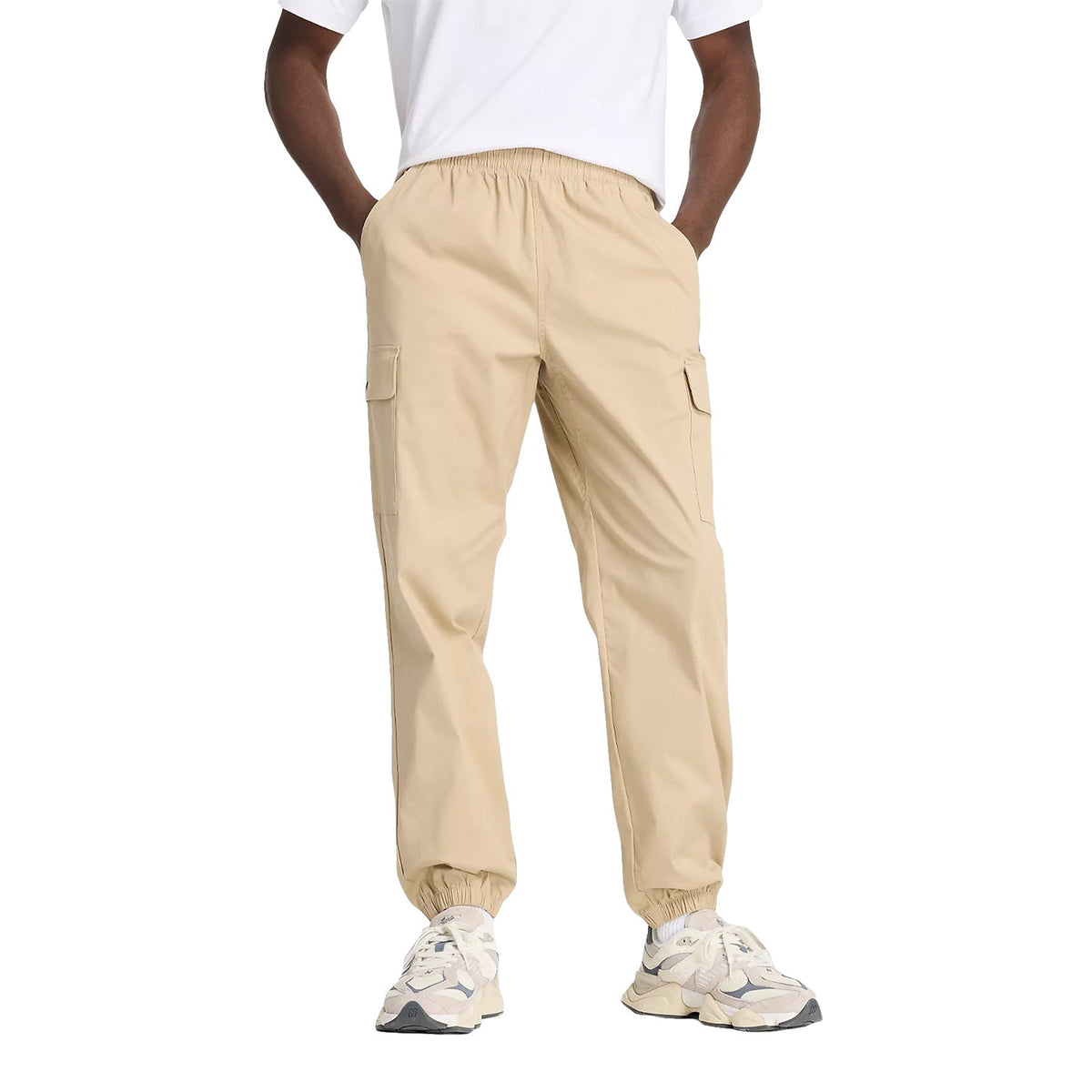 New Balance Men Twill Cargo Joggers Beige MP41579-SOT - BOTTOMS - Canada Main image