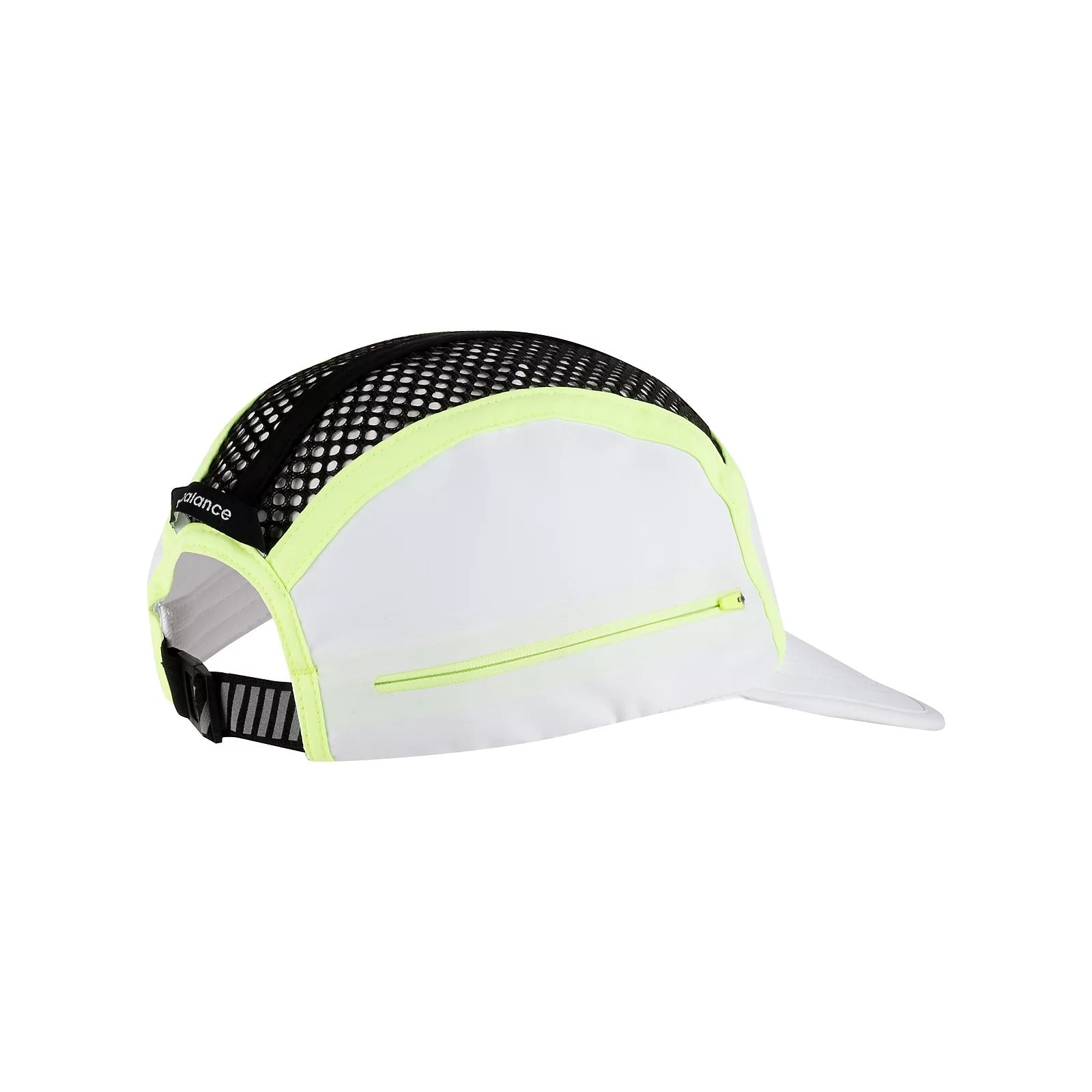 New Balance Running Stash Hat White Bleached Lime Glo LAH21001-WBLG - HEADWEAR Canada