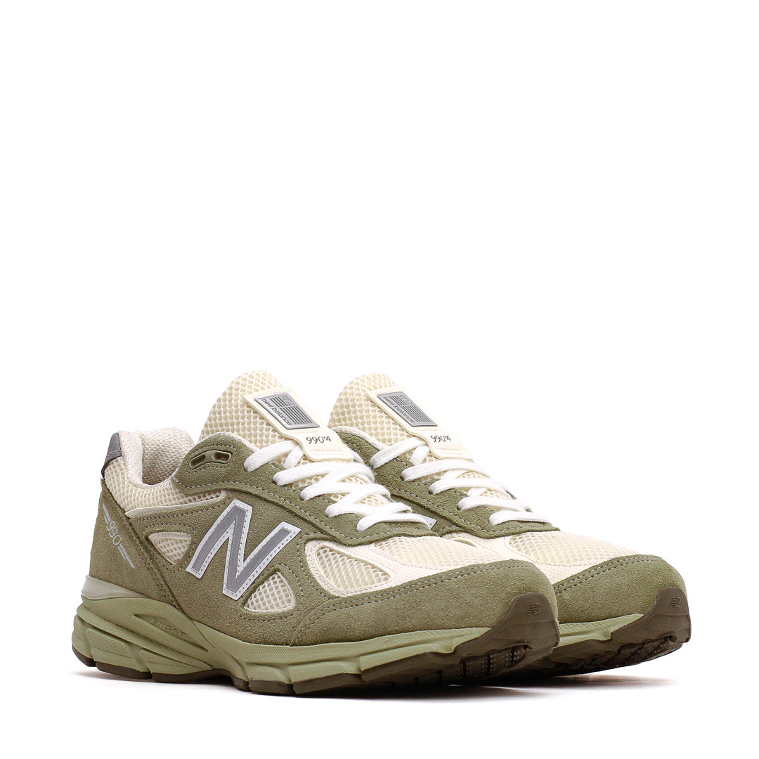 New Balance Unisex Made in USA 990v4 Olive Leaf U9901MX - FOOTWEAR - Canada