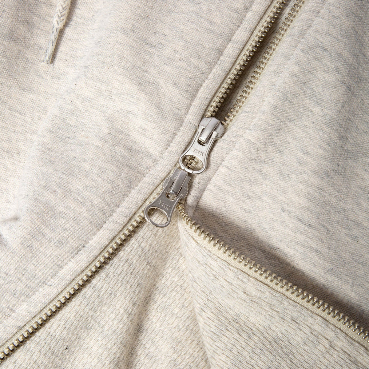 Only NY Thermal Waffle Lined Zip Hoodie Oatmeal Heather - SWEATERS - Canada
