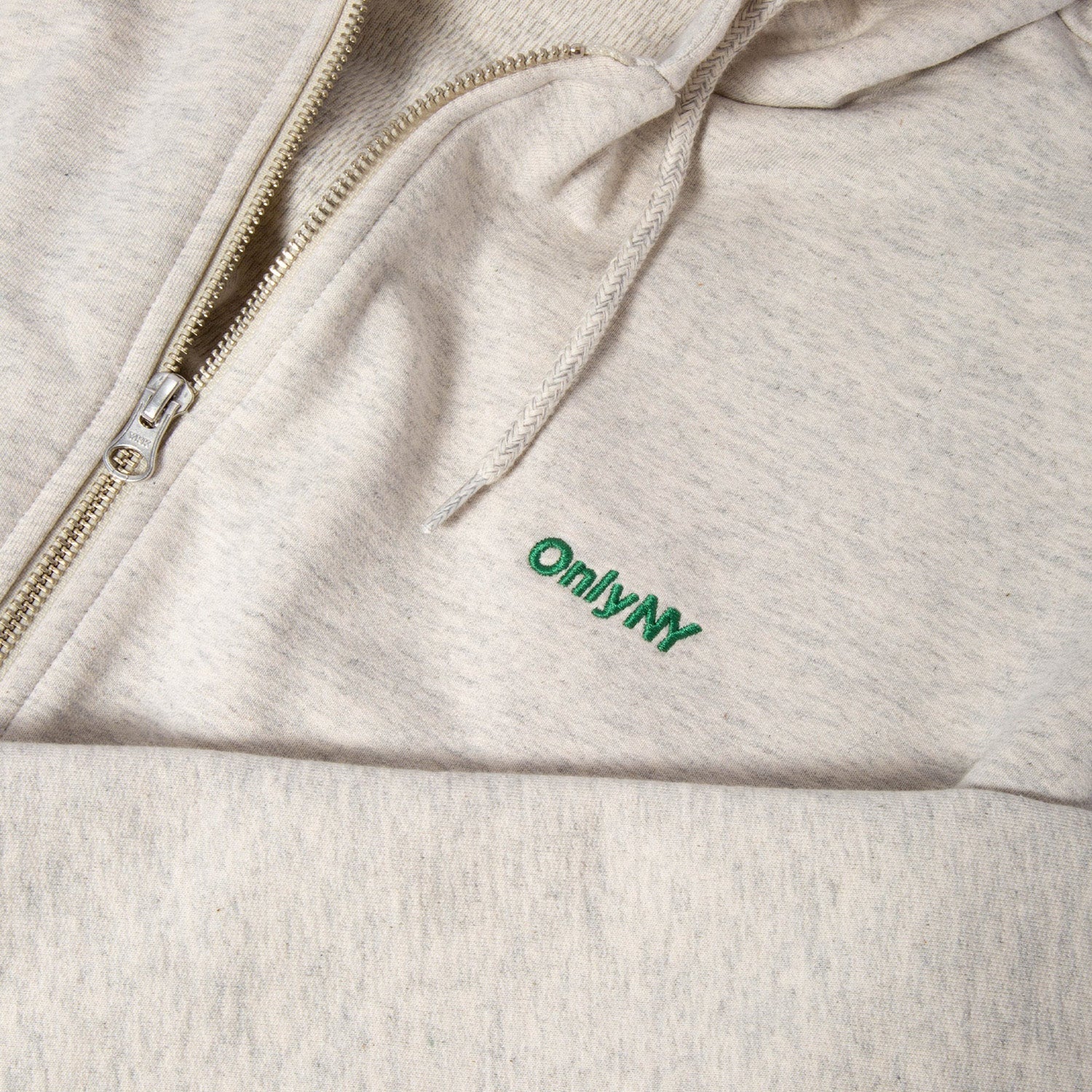 Only NY Thermal Waffle Lined Zip Hoodie Oatmeal Heather Secondary image
