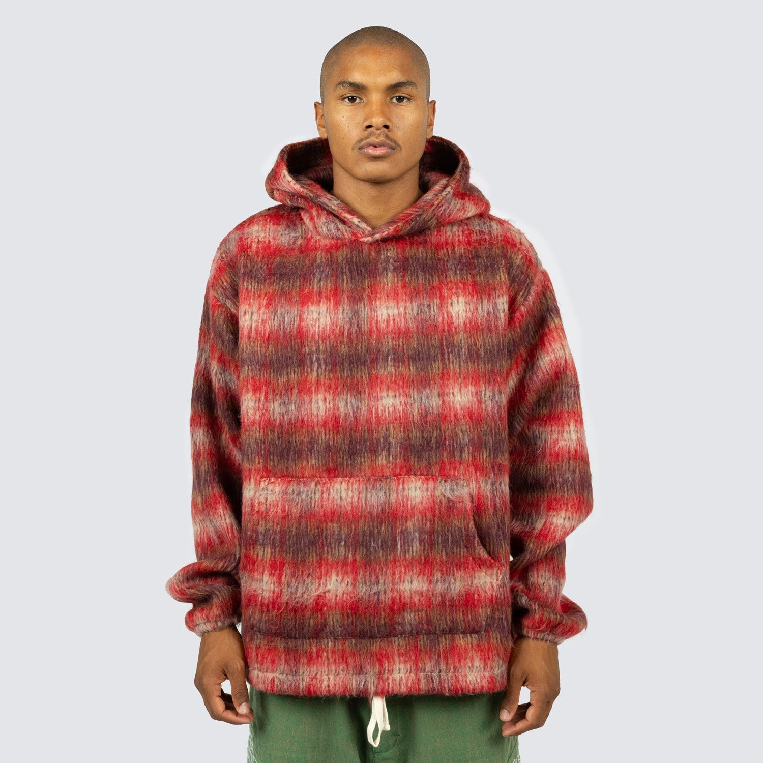 Pleasures Men Nameless Poncho Hoodie Red - SWEATERS - Canada