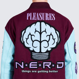 Pleasures Men Nerd Varsity Jacket ugg Purple - OUTERWEAR - Canada