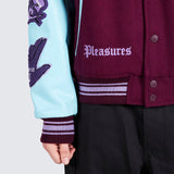 Pleasures Men Nerd Varsity Jacket Purple - OUTERWEAR - Canada